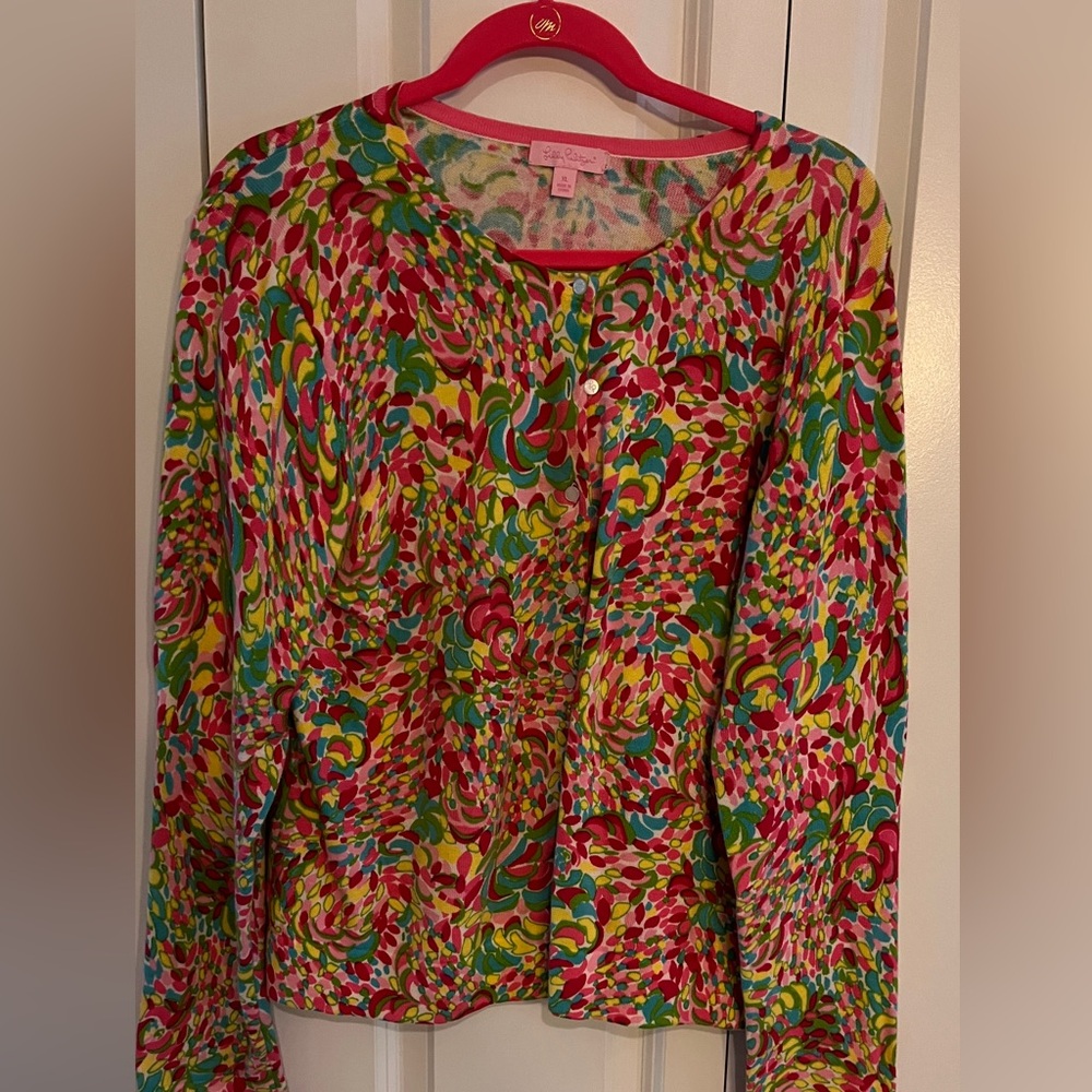 🌺LILLY PULITZER🌺 SZ XL. classic lightweight CARDIGAN SWEATER  EUC